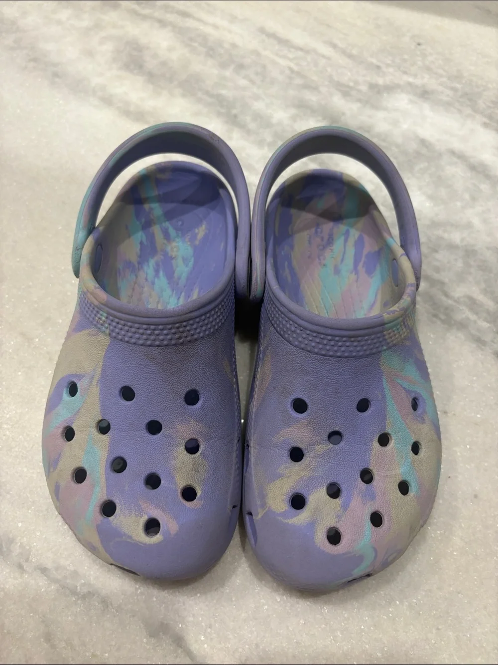 CROCS Kids Tie-Dye Purple Pastel Clogs